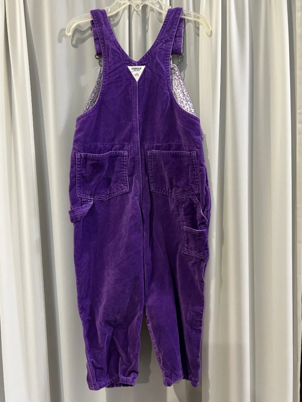 Gorgeous OshKosh Vintage Purple & Floral Overalls Girls 4 4T Velvet Excellent